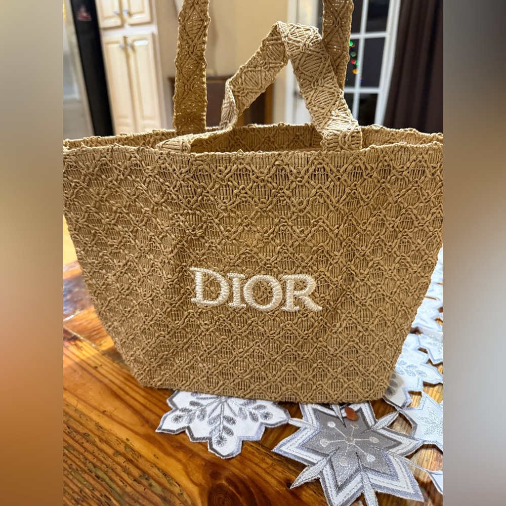 Dior Beige Textured Tote Bag